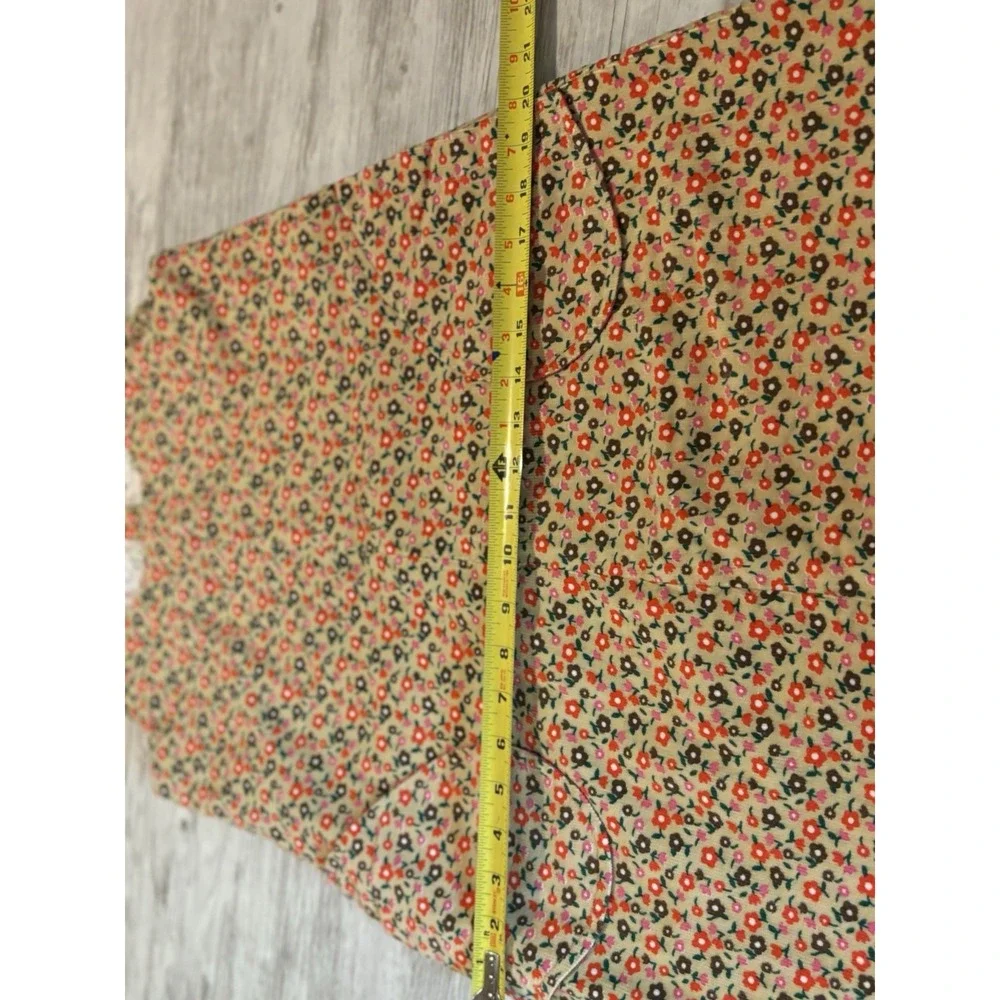 Warm Vintage Floral Print Corduroy Sleeveless Dress with Pockets‎ 90s Style SZ 2 - Picture 13 of 14